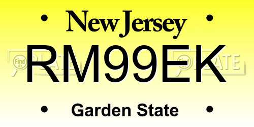 RM99EK New Jersey License Plate