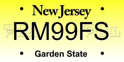 RM99FS New Jersey License Plate