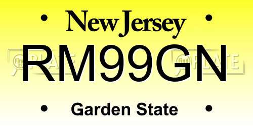 RM99GN New Jersey License Plate