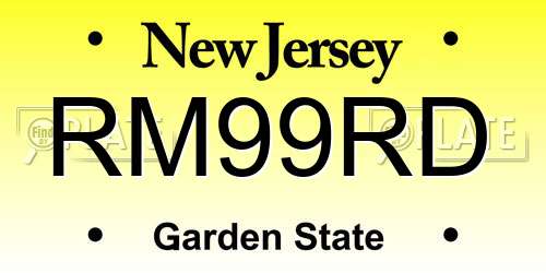 RM99RD New Jersey License Plate