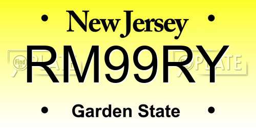RM99RY New Jersey License Plate
