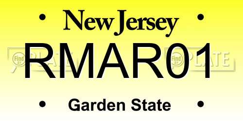 RMAR01 New Jersey License Plate