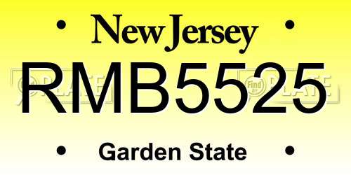 RMB5525 New Jersey License Plate