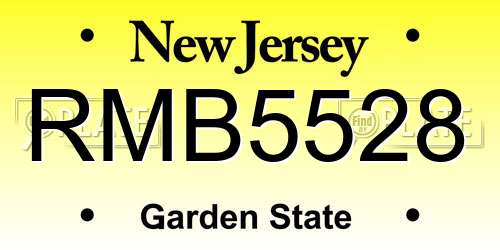 RMB5528 New Jersey License Plate