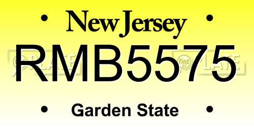 RMB5575 New Jersey License Plate