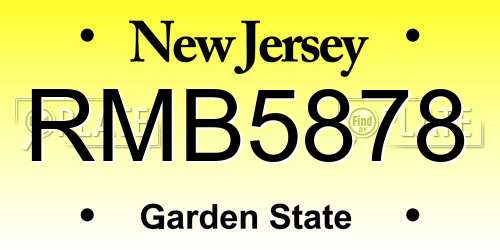 RMB5878 New Jersey License Plate