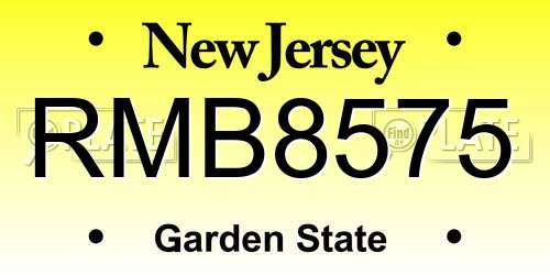 RMB8575 New Jersey License Plate