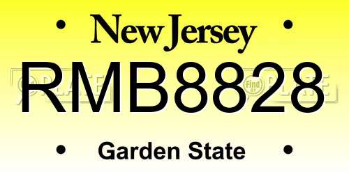 RMB8828 New Jersey License Plate