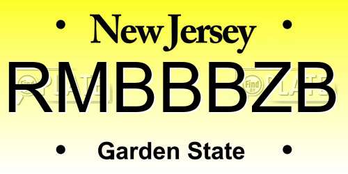 RMBBBZB New Jersey License Plate