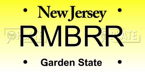RMBRR New Jersey License Plate