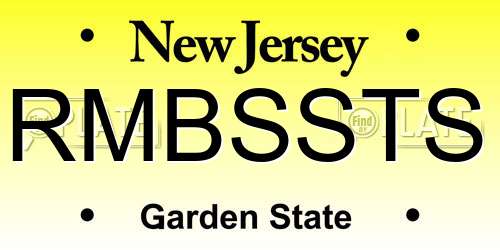 RMBSSTS New Jersey License Plate