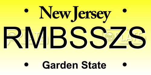 RMBSSZS New Jersey License Plate