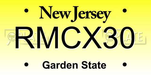 RMCX30 New Jersey License Plate
