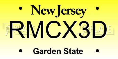 RMCX3D New Jersey License Plate