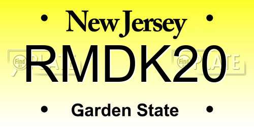 RMDK20 New Jersey License Plate