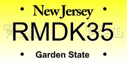 RMDK35 New Jersey License Plate