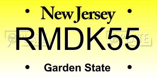 RMDK55 New Jersey License Plate