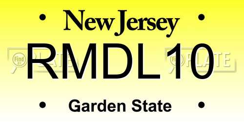 RMDL10 New Jersey License Plate