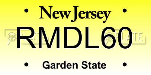 RMDL60 New Jersey License Plate