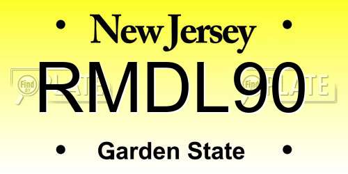 RMDL90 New Jersey License Plate