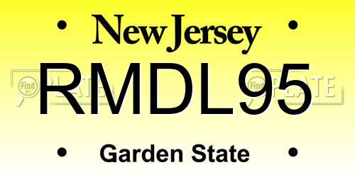 RMDL95 New Jersey License Plate