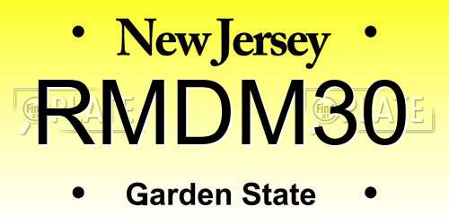 RMDM30 New Jersey License Plate