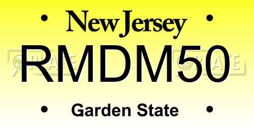 RMDM50 New Jersey License Plate