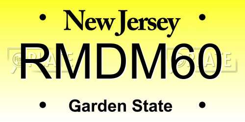 RMDM60 New Jersey License Plate