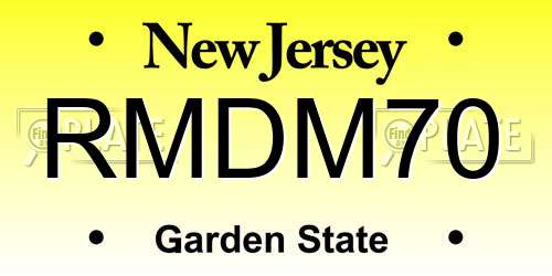 RMDM70 New Jersey License Plate