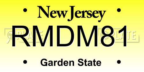 RMDM81 New Jersey License Plate