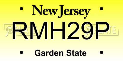 RMH29P New Jersey License Plate
