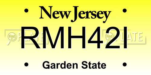 RMH42I New Jersey License Plate