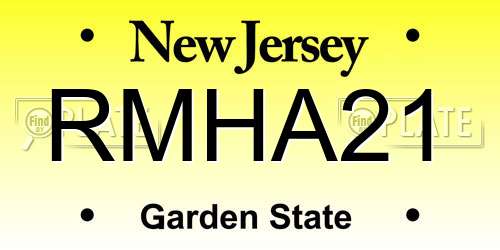 RMHA21 New Jersey License Plate