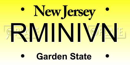 RMINIVN New Jersey License Plate