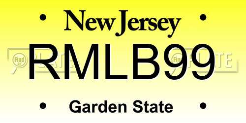 RMLB99 New Jersey License Plate