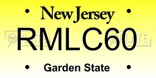 RMLC60 New Jersey License Plate