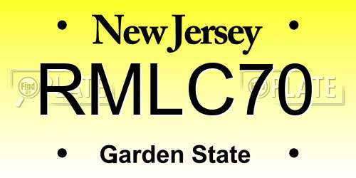 RMLC70 New Jersey License Plate