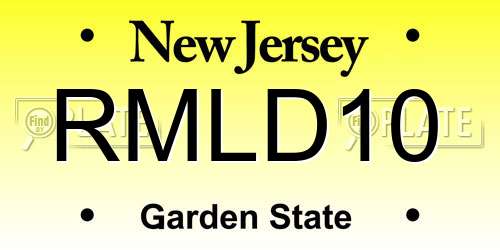 RMLD10 New Jersey License Plate