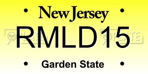 RMLD15 New Jersey License Plate