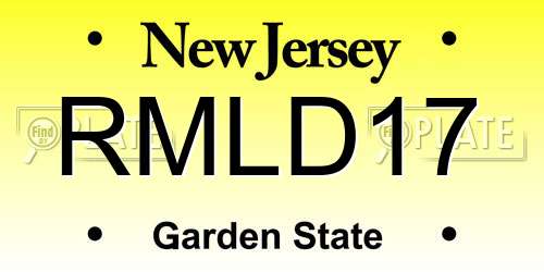 RMLD17 New Jersey License Plate