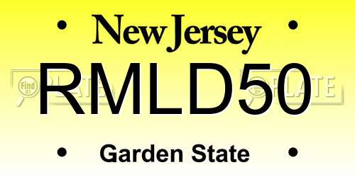 RMLD50 New Jersey License Plate