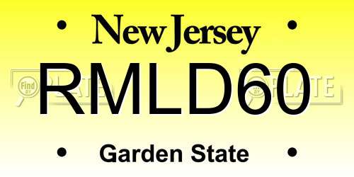RMLD60 New Jersey License Plate