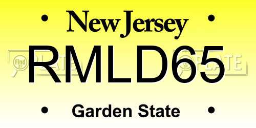 RMLD65 New Jersey License Plate