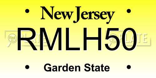 RMLH50 New Jersey License Plate