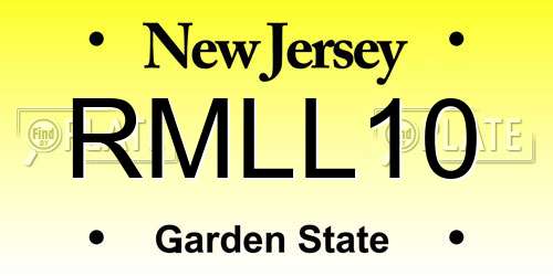 RMLL10 New Jersey License Plate