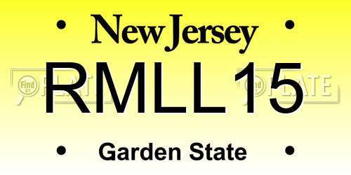 RMLL15 New Jersey License Plate