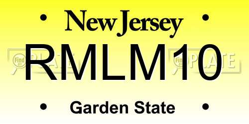 RMLM10 New Jersey License Plate