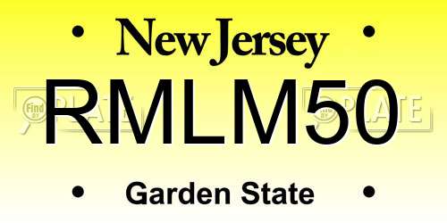 RMLM50 New Jersey License Plate