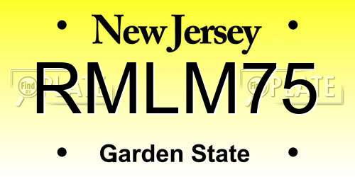 RMLM75 New Jersey License Plate