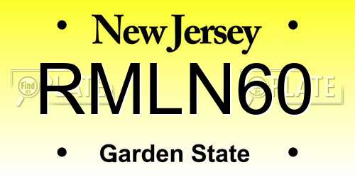 RMLN60 New Jersey License Plate
